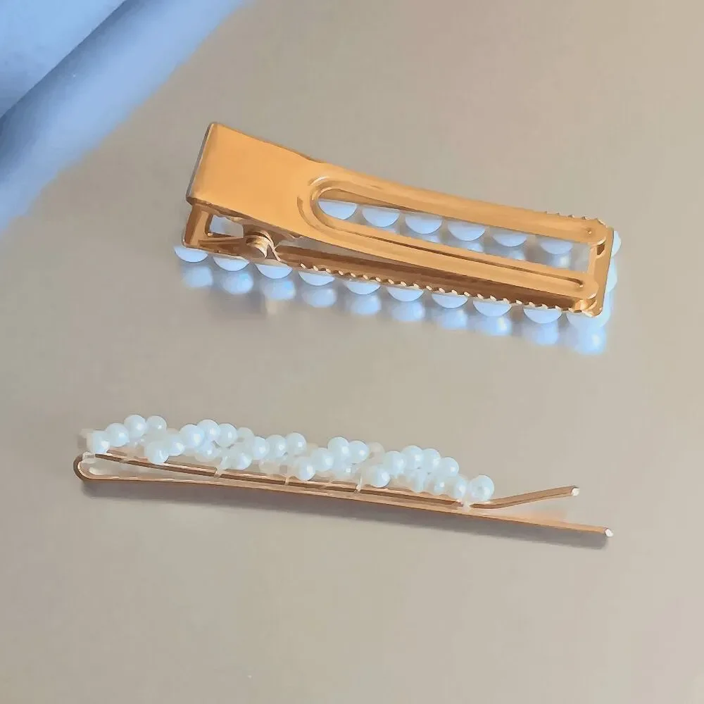 Ladies 2 Pearl Bobby Pin Clip Hair Accessories